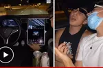 남성 4명 테슬라 타고 96km로 자율주행하며 술 파티