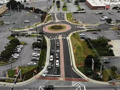 명가원·모짜르트제과점 앞 회전교차로 완공 눈앞