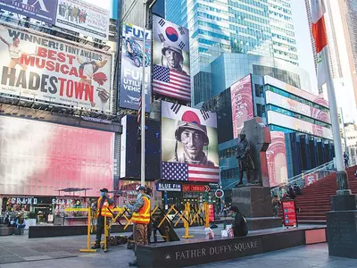 타임스스퀘어에 6·25 참전 유엔군 추모 영상