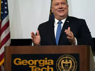 논란의 조지아주 굳이 찾아 중국 비난 연설한 폼페이오