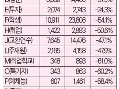 지난해 한국인 미국비자 취득 급감
