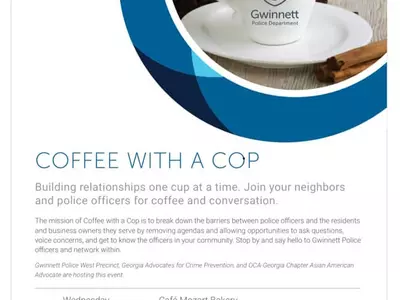 21일 오전 둘루스 모짜르트서 '경찰과 커피를'