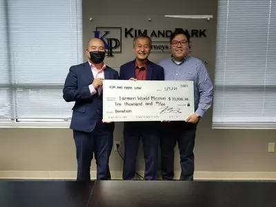 김앤박 변호사, 태멘 미션에 1만달러 기부