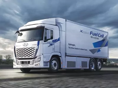 현대차 신형 엑시언트 수소전기트럭 출시, 유럽 첫 수출