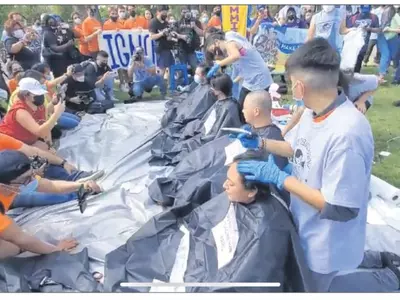 “시민권 보장하라”… 이민개혁 촉구 삭발 시위