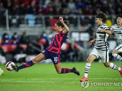 한국 여자축구, 세계 랭킹 1위 미국에 0-6 완패