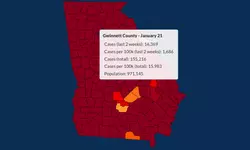 귀넷 코로나 확진사례 감소추세