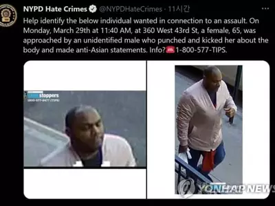 뉴욕 한복판서 흑인이 아시아계 여성 짓밟아