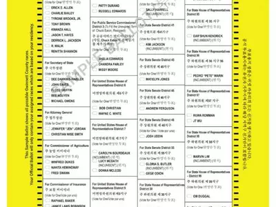 귀넷 한글 투표용지 샘플 선보여