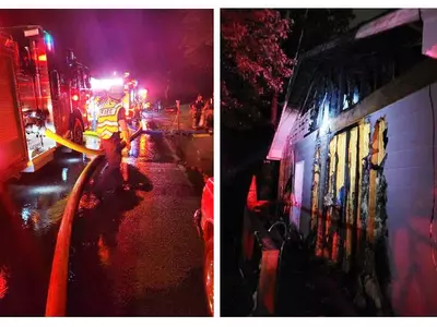 폭죽 잔해물 발화 귀넷 두 채 화재