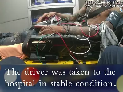 음주 테스트 중 수갑차고 도망쳐 15M 추락