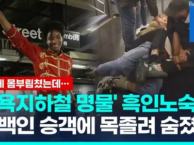 [영상] '뉴욕지하철서 고성' 흑인 노숙자, 백인 승객에 목졸려 사망