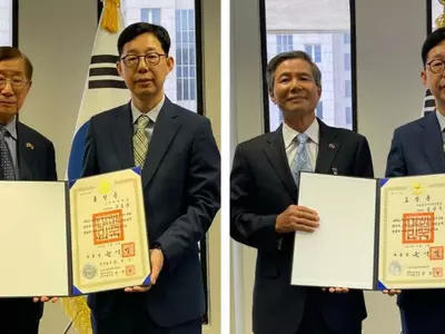 주중광 국민훈장 목련장, 김강식 국민포장 전수식