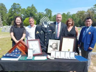 한국전 참전 미군 안장식에 한인들 참석