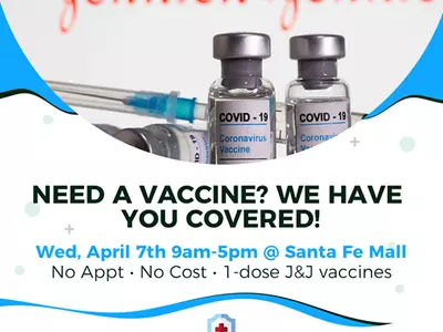 7일 둘루스 산타페몰에서 J&J 백신 선착순 1천명 접종