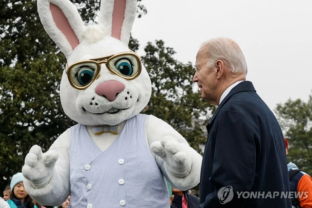 백악관 부활절 행사에 참석한 조 바이든 미국 대통령[워싱턴 로이터=연합뉴스. 재판매 및 DB 금지]