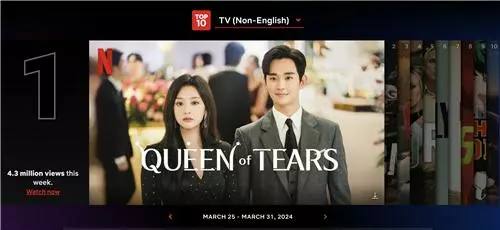 tvN '눈물의 여왕', 넷플릭스 비영어권 1위<넷플릭스 제공>