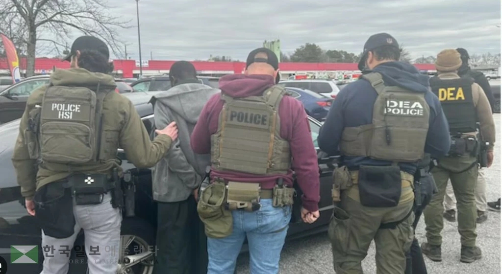 올해 1월 말 ICE 등 연방당국은 애틀랜타에서 지방경찰과 합동으로 대대적인 이민단속을 실시했다.<사진=폭스5뉴스>