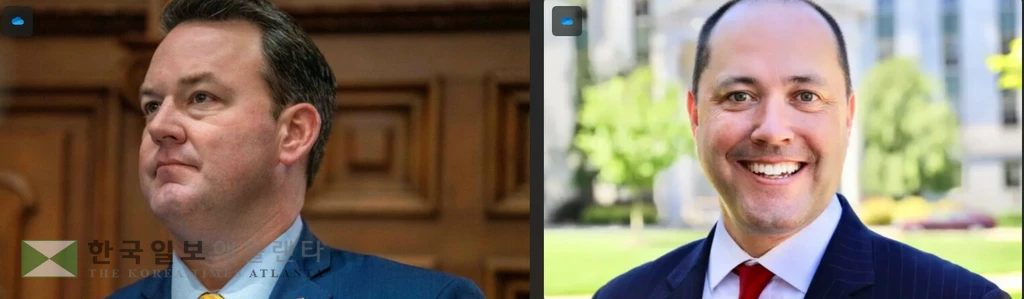 크리스 카(오른쪽) 주법무장관과 버트 존스 부지사