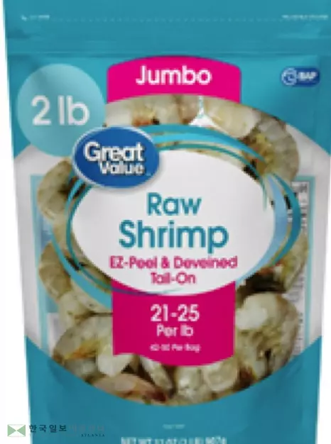 방사성 동위원소인 세슘-137 오염 우려를 이유로 리콜 조치된 월마트 자체 브랜드 냉동새우제품.