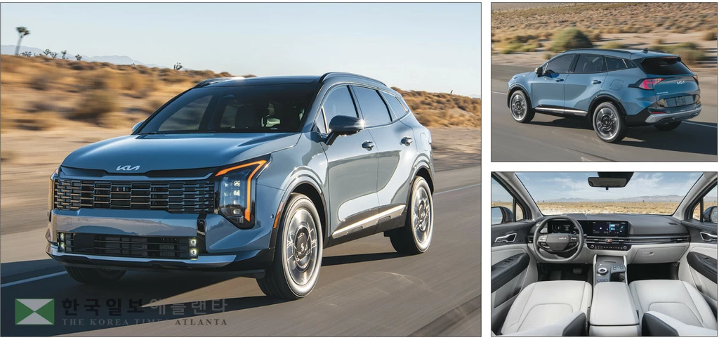 ’2026년형 스포티지 하이브리드‘는 큐브 스타일의 세로형 LED 프로젝션 헤드램프와‘시그니처 스타맵 라이팅 주간 주행등(DRL)’을 장착해 세련미를 높였다. 스포티지 하이브리드는 뛰어난 성능과 주행거리를 자랑한다.<기아>