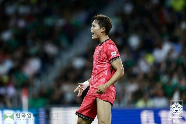 오현규 선수의 골 세레머니. <사진=대한축구협회>