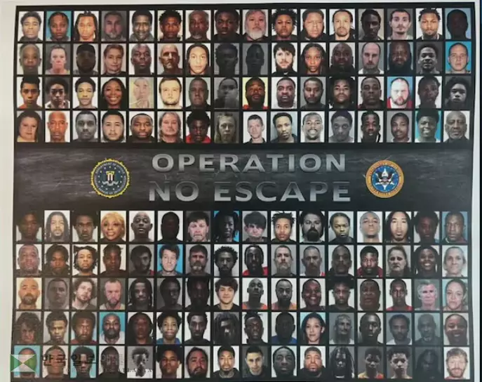 FBI애틀랜타 지부와 각 지역경찰 합동단속으로 검거된 지명수배자들.<사진=FBI애틀랜타 지부 제공>