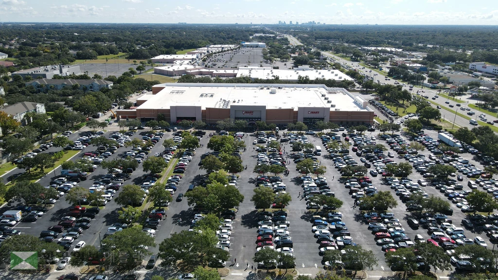 H마트 올랜도점 전체 항공사진.