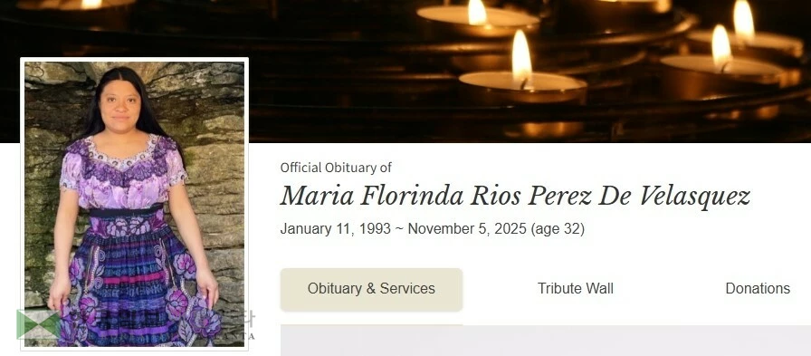 사망한 청소업체 직원의 장례 정보 알리는 홈페이지[www.sprowlfuneral.com 캡처. 재판매 및 DB 금지]