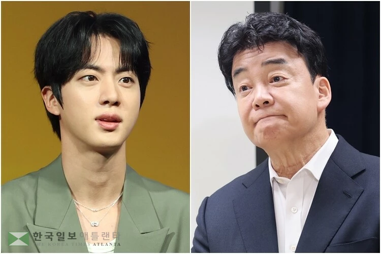 BTS 멤버 진(왼쪽)과 백종원 더본코리아 대표[연합뉴스 자료사진]