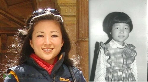  미국 입양된 시에라 바인 씨의 현재(왼쪽)와 과거 모습 [아동권리보장원 제공]