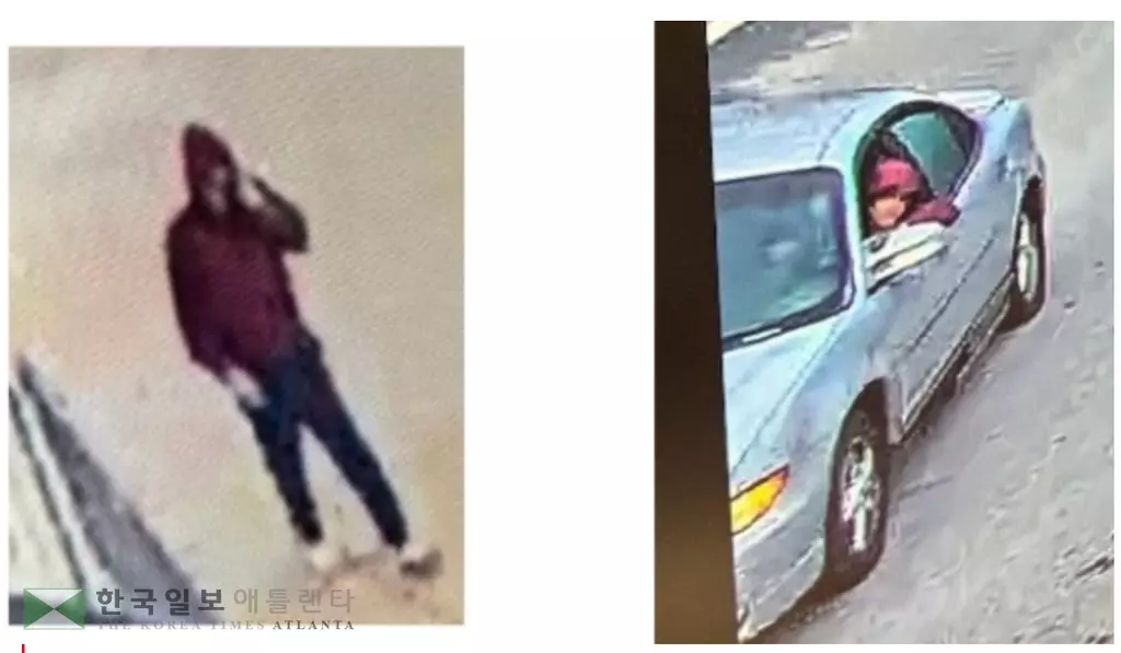 1일 저녁 메르세데스-벤츠 경기장 부근에서 셰인이 두번째 차량을 훔치는 모습이 감시 커매라에 포착됐다. 셰인은 환자복 대신 빨간색 후드티와 남색 바비를 입고 있었다.<사진=락데일 세리프국>