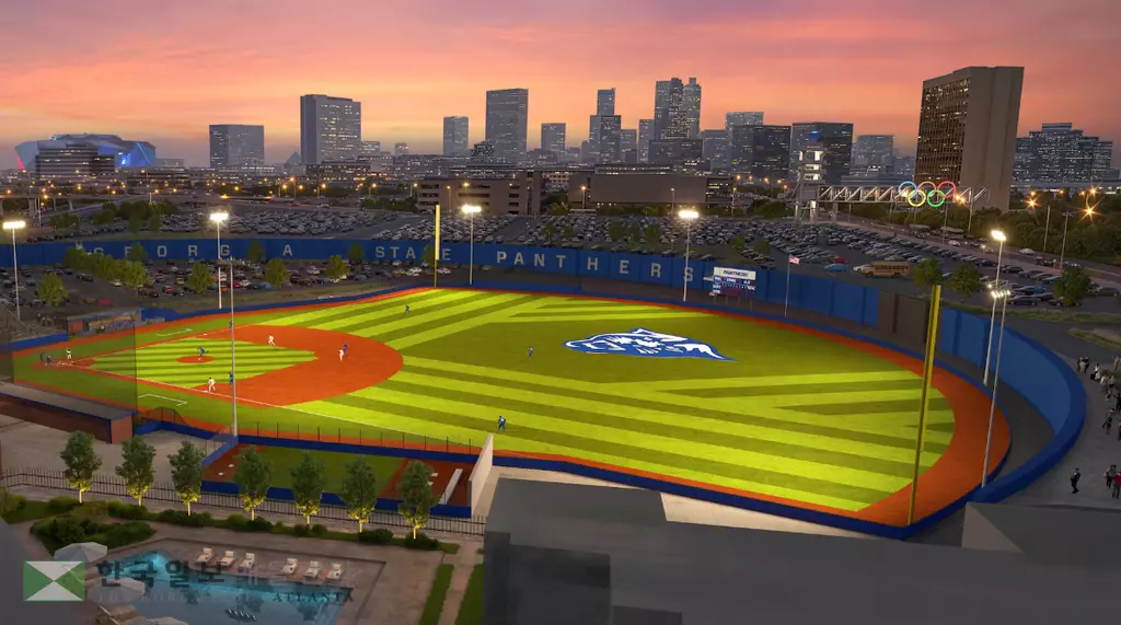 내년 가을 완공을 목표로 곧 착공될 조지아 주립대 새 야구장 조감도<사진=GSU>