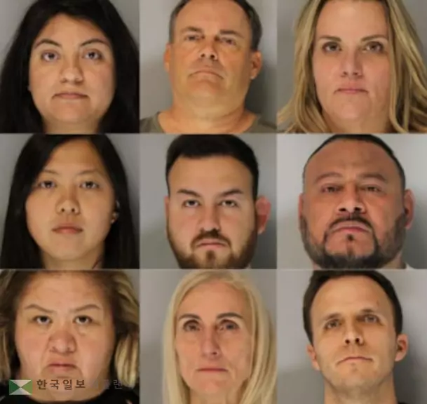 조직범죄처벌법 위반 혐의로 기소된 불법 자동차 등록 및 알선 조직 일당.<사진=홀 카운티 셰리프국 제공>