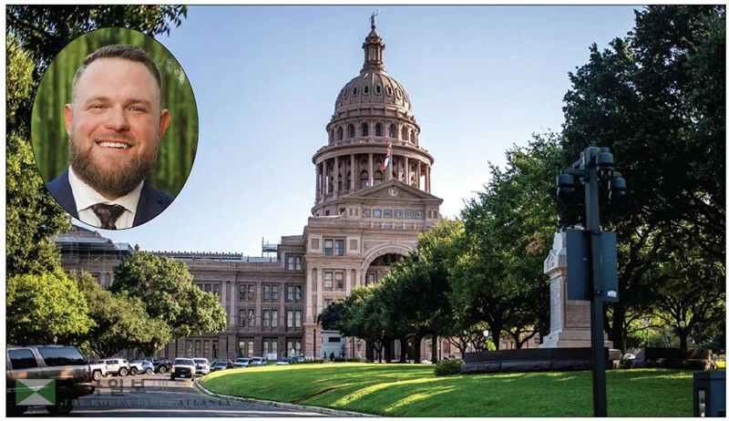  텍사스 주의회 의사당 모습. 작은 사진은 테일러 레미트 당선자. [로이터]