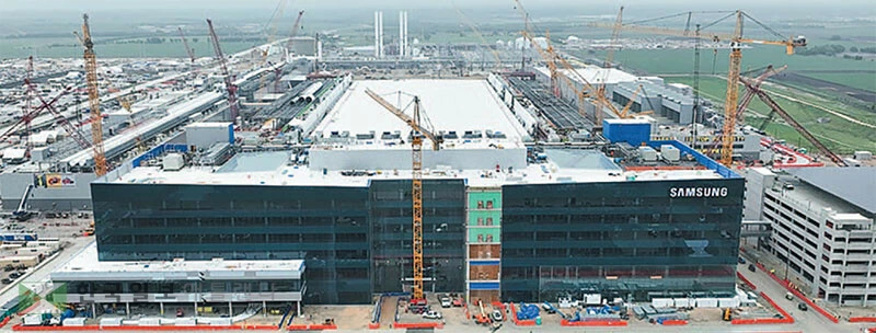  텍사스주 테일러시에 건설 중인 삼성전자 반도체 공장 전경. [삼성전자 제공]