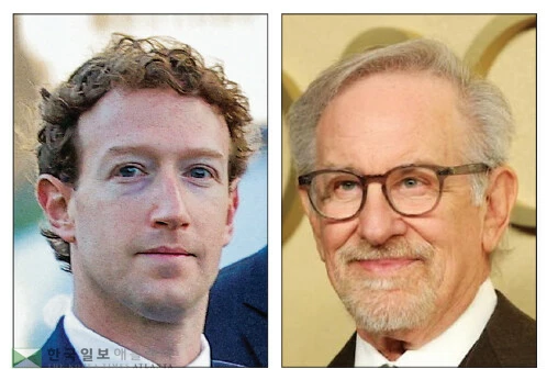  마크 저커버그(왼쪽)·스티븐 스필버그. [로이터]