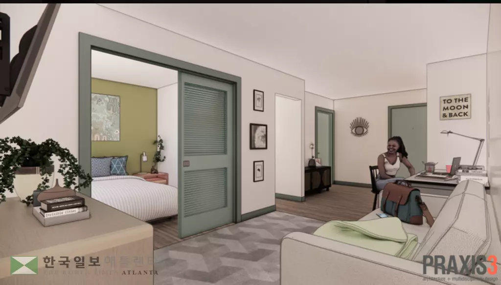 아파트 전환 공사 완료 후 ‘크레스트 포인트 빌리지’ 내부 모습 조감도<사진=귀넷 주택공사 제공>