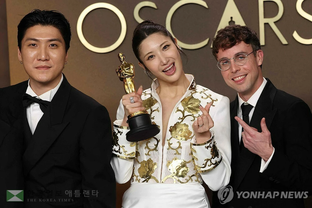 '케데헌' 아카데미 장편 애니메이션·주제가상 2관왕[AFP=연합뉴스. 재판매 및 DB 금지]