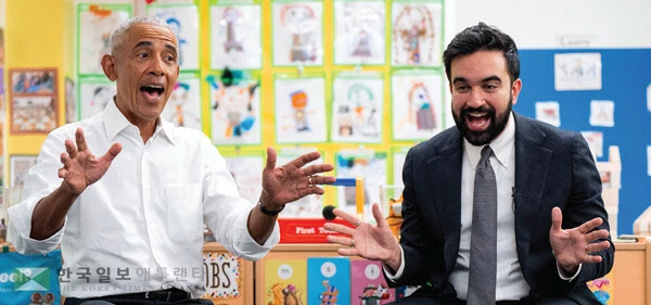  지난 18일 만난 버락 오바마(왼쪽) 전 대통령과 조란 맘다니 뉴욕시장.[로이터]