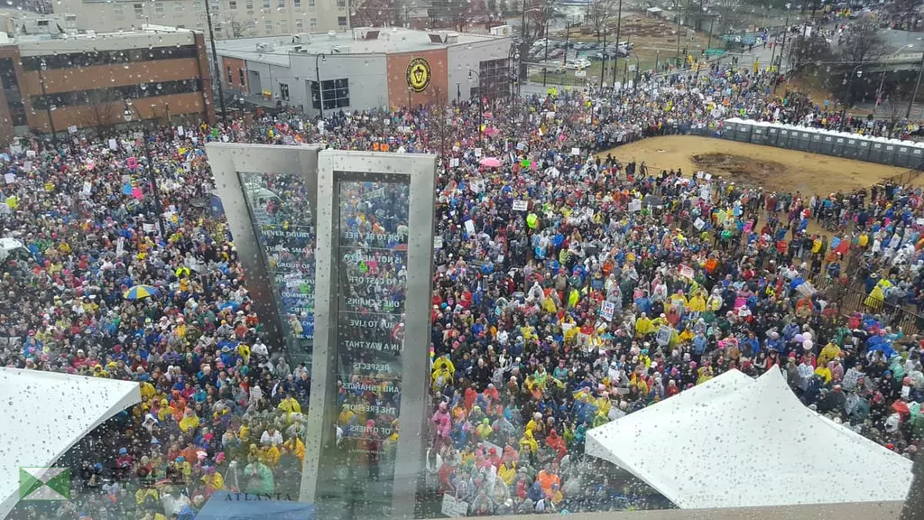 <사진>애틀랜타 6만명 '여성의 날' 시위