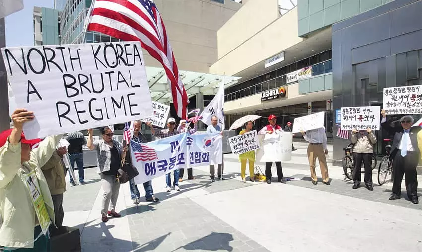 <사진>‘웜비어 사망 북한 규탄’ 집회