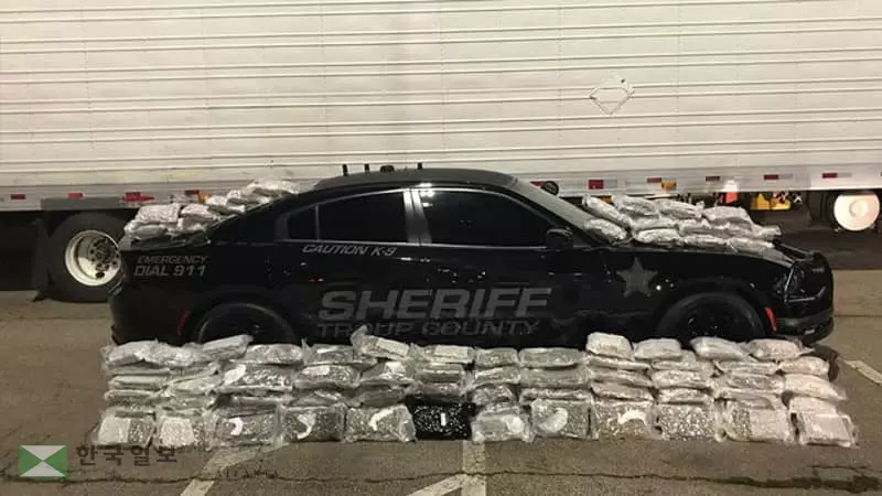 <사진>뜻밖의 대어(?)... 교통단속 중 160만달러 상당 대마초 적발