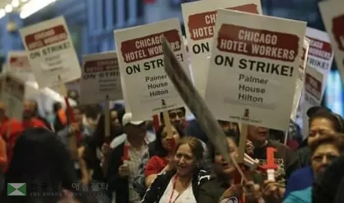 시카고 25개 주요호텔  닷새째 파업
