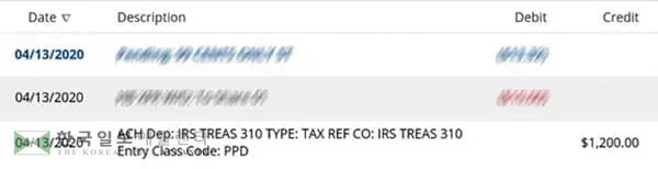 “1,200달러 입금 확인했어요”