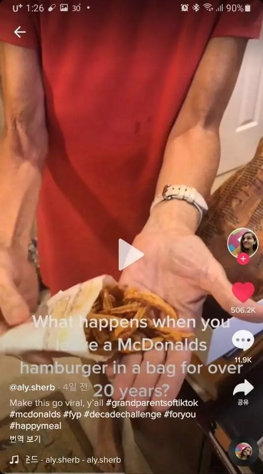 24년간 썩지 않은(?) 맥도날드 햄버거와 감자튀김
