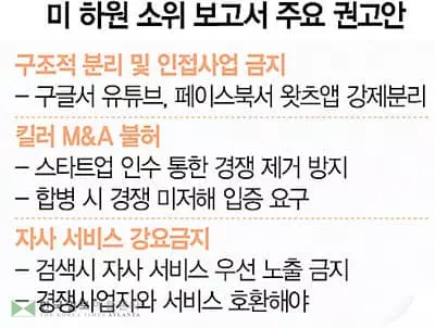 “IT 빅4 사업쪼개라” 반독점 칼뺀 의회