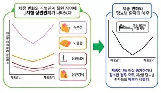 당뇨병 환자, 몸무게 크게 변하면 심혈관 질환 위험 높아