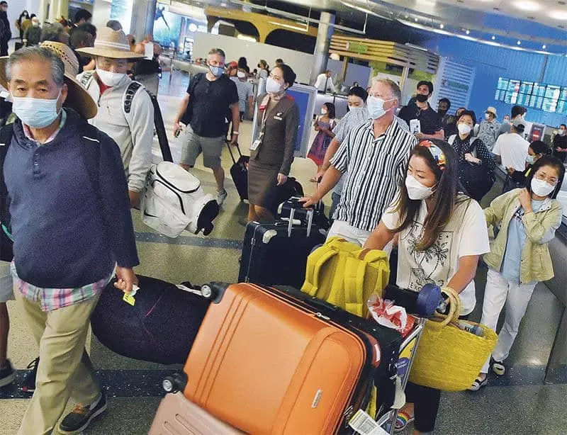  LA국제공항 입국장 모습. [박상혁 기자]