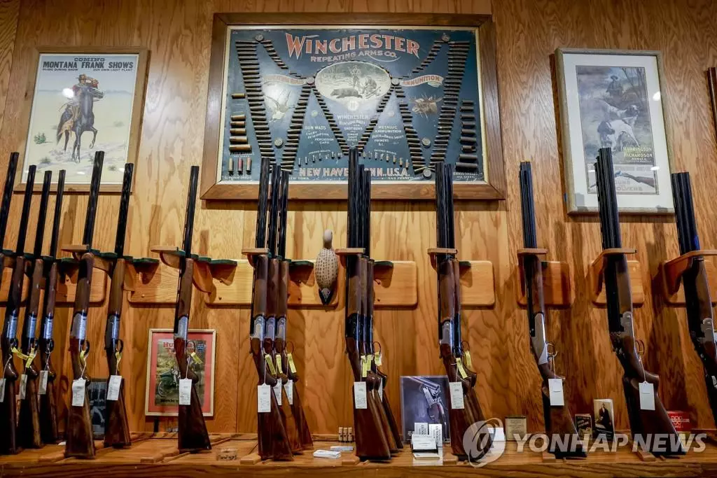 조지아주 애틀랜타의 한 총기 상점에 진열된 소총들[EPA=연합뉴스 자료사진]